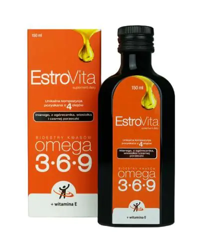 EstroVita, Kwasy omega-3-6-9 z czterech olejów roślinnych, Płyn
