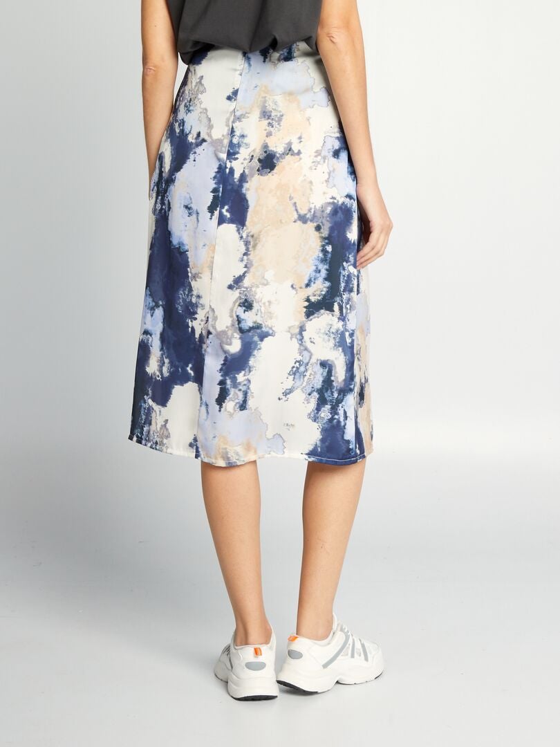 Falda midi tie-dye - AZUL