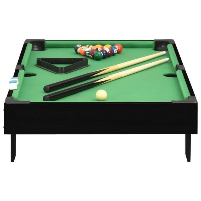 Mini mesa de bilhar, 3 pés, 92x52x19 cm, preta e verde ◘ BOE