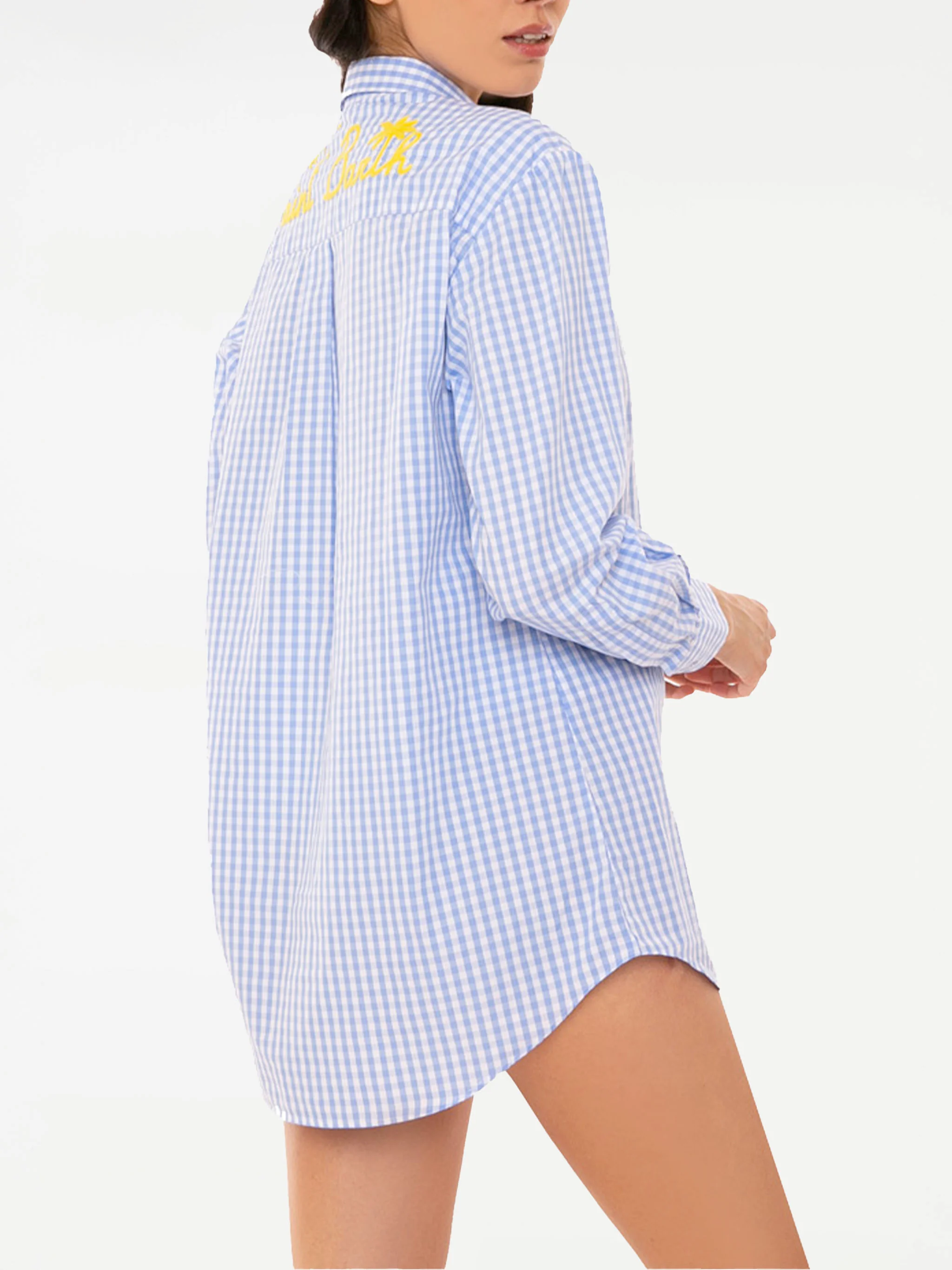 Camicia Vichy con ricamo St. Barth