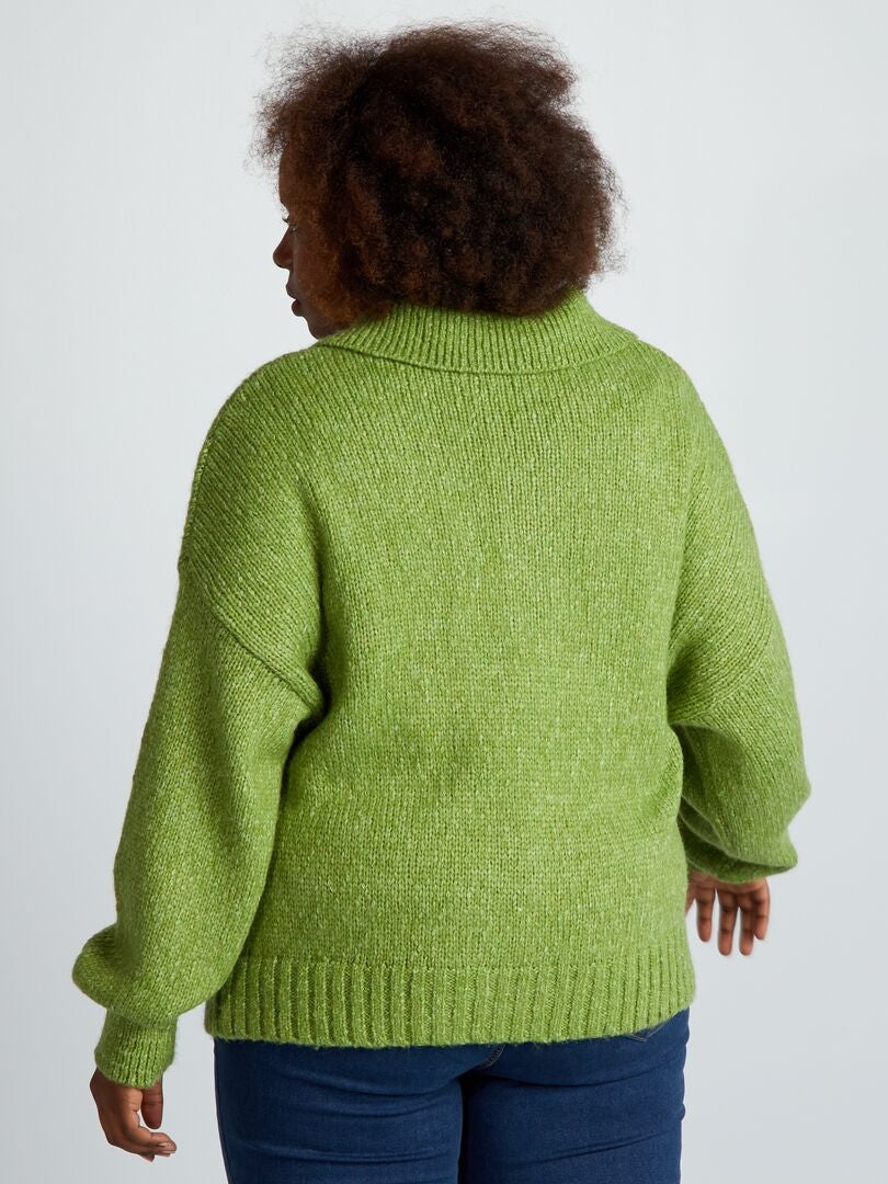 Suéter de tricô grosso - VERDE