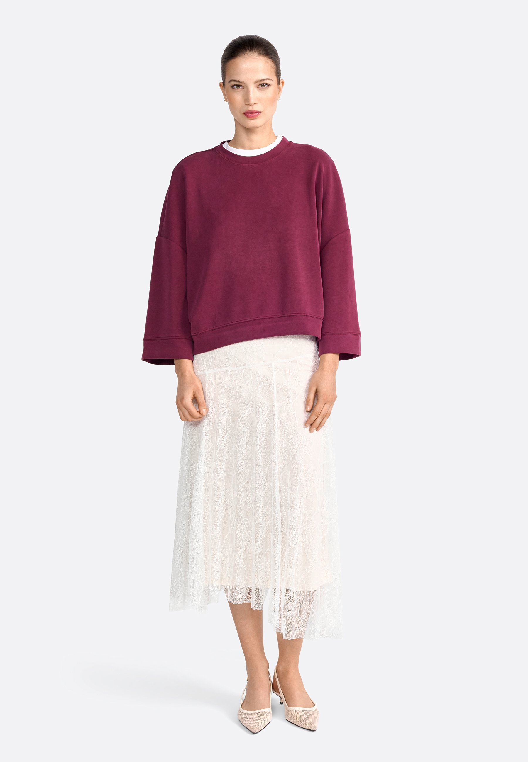 Sweat-shirt Rich & Royal - éclat rubis