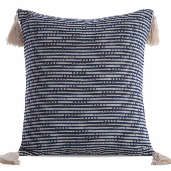 Poszewka na poduszkę BOHO 45x45 cm granat frędzle chwosty