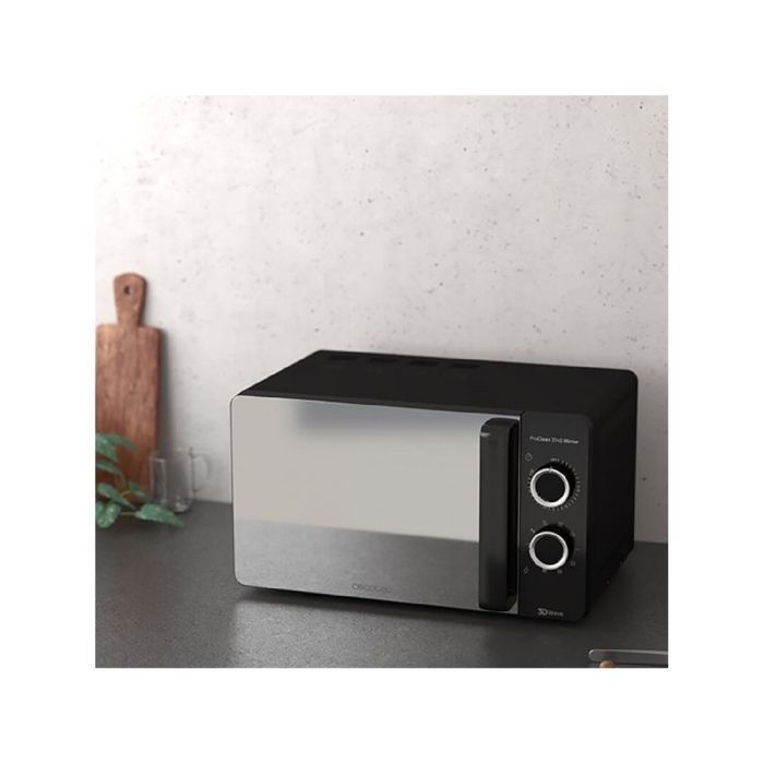 Cecotec ProClean 3140 Mirror Microwave with Grill. 20L Capacity, Ready2Clean Coating, 700W Power, 800W Grill