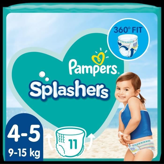 Pampers Splashers Disposable Swim Diapers Size 4-5 (9-15kg) for Optimal Protection in Water, 11 Diapers