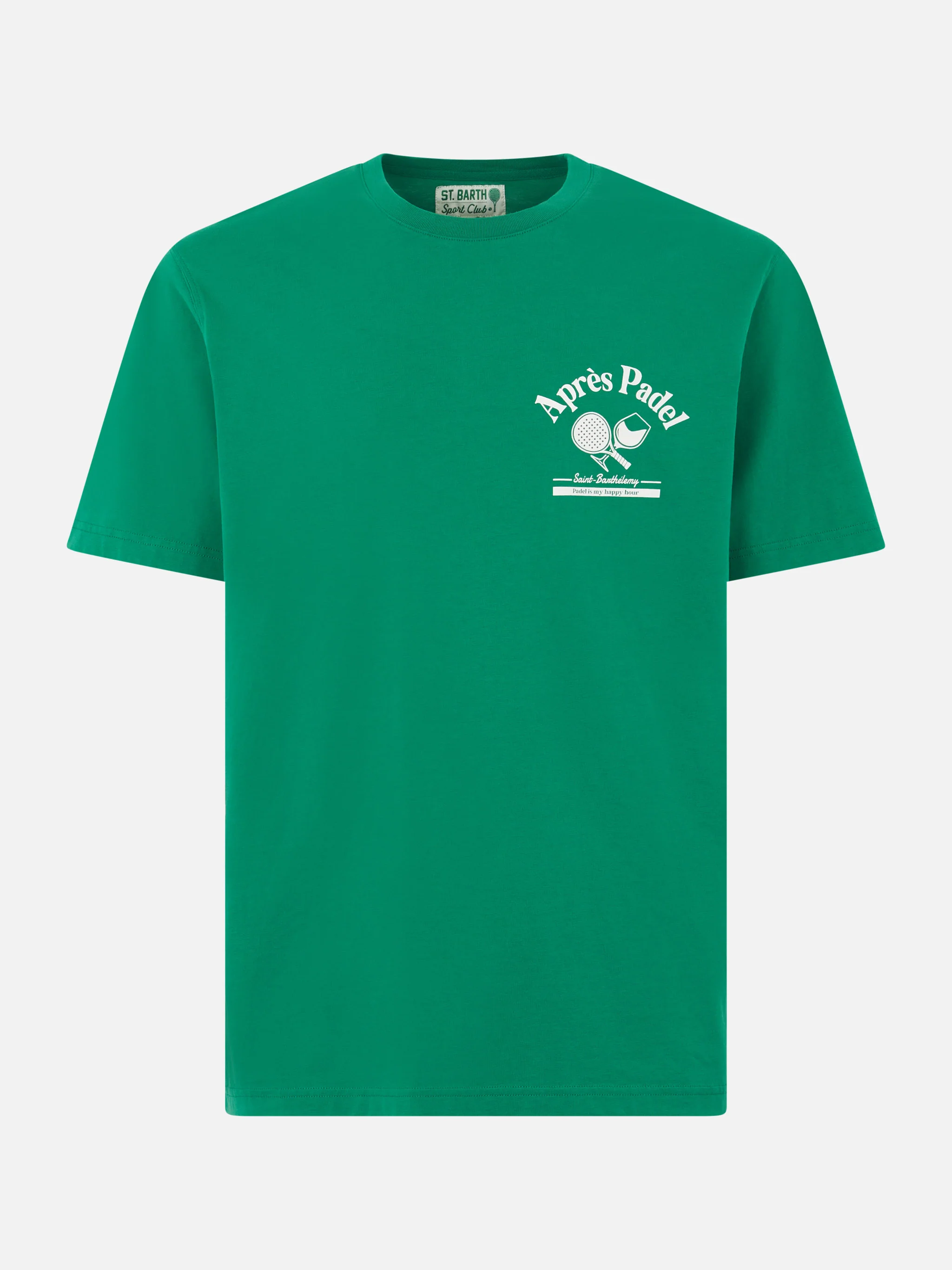 T-shirt van zwaar katoen voor heren met padelprint.