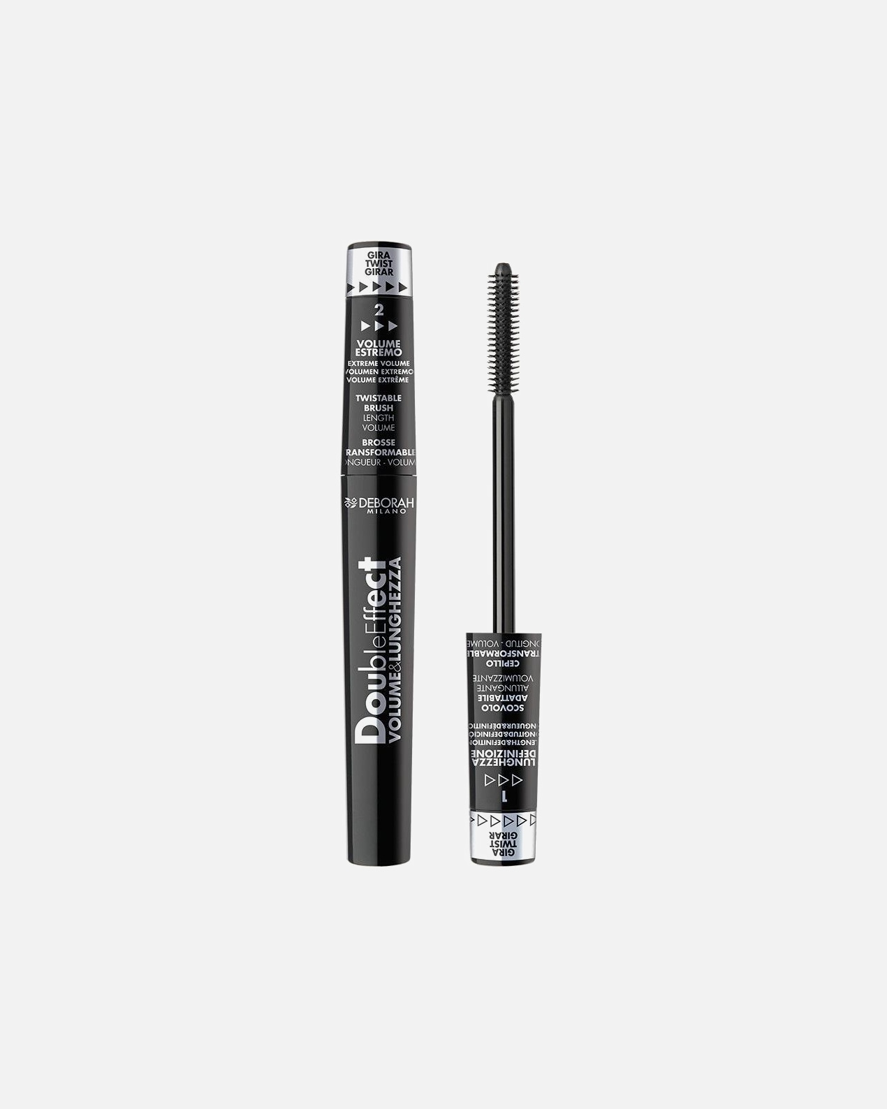 Deborah Milano Mascara Dubbel Effekt Volym & Längd - SVART - SVART