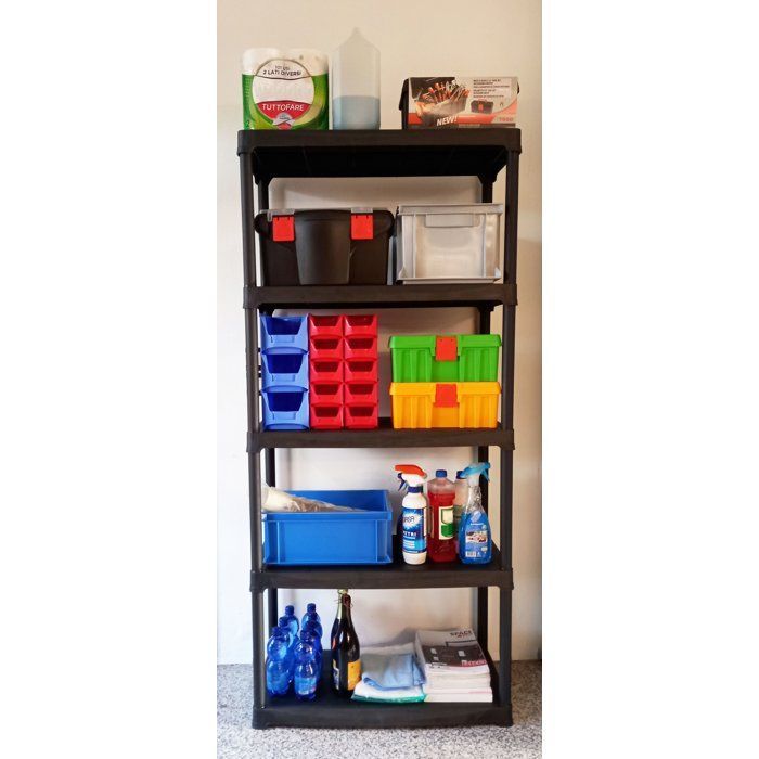 Oppbevaringshylle - TOOD - ETA 845 - 5 hyller - Plast - 80 x 39 x 180 cm - Svart
