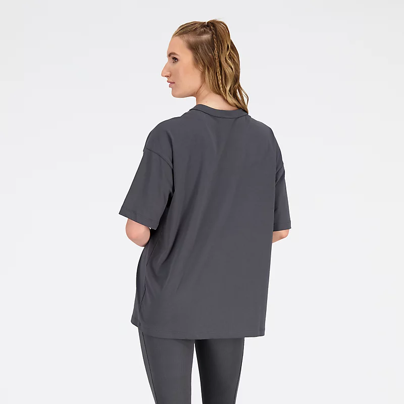 Damen-Sport-T-Shirt aus remasterter Baumwolle im Oversize-Schnitt - BLACKTOP