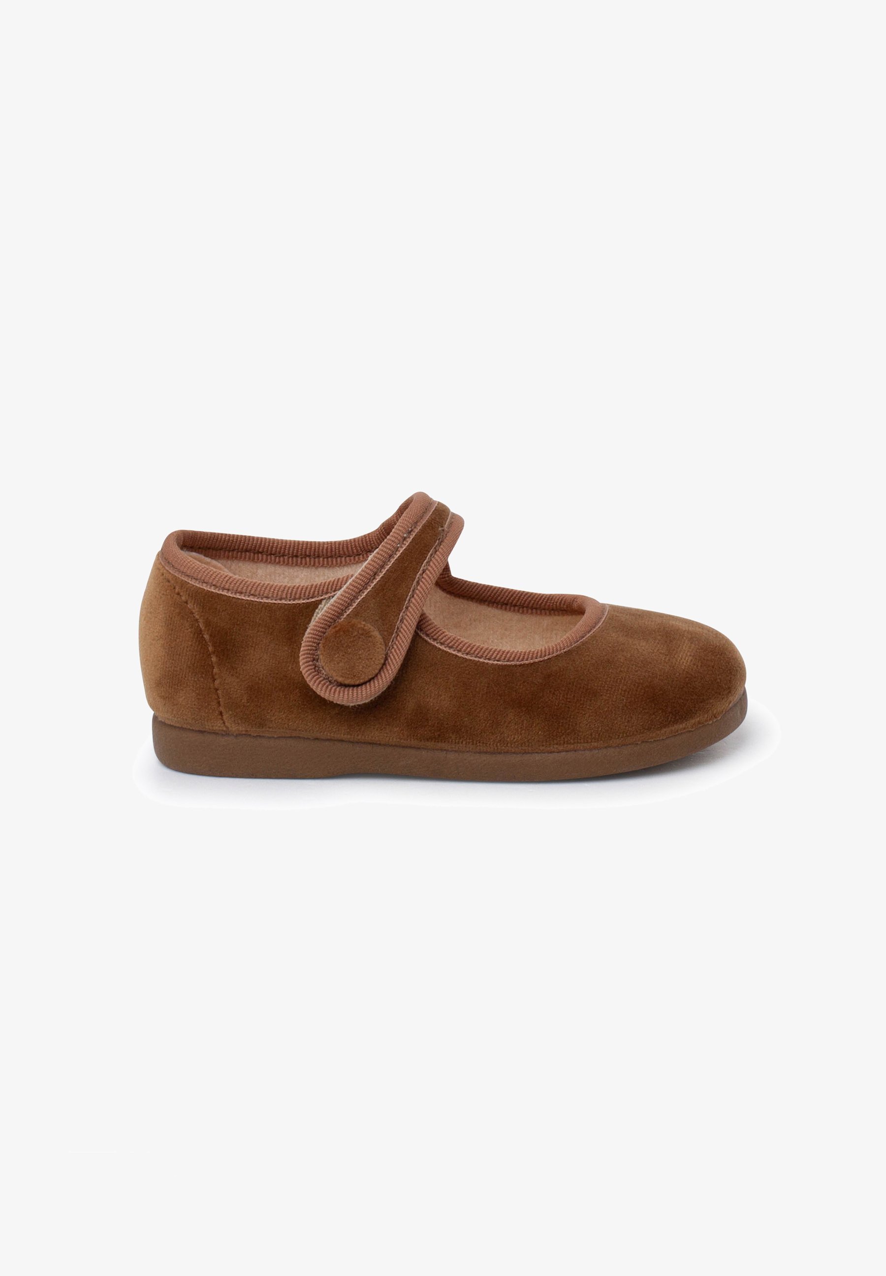 Pisamonas Mary Janes met klittenbandsluiting en knoop - Babyschoenen - bruin