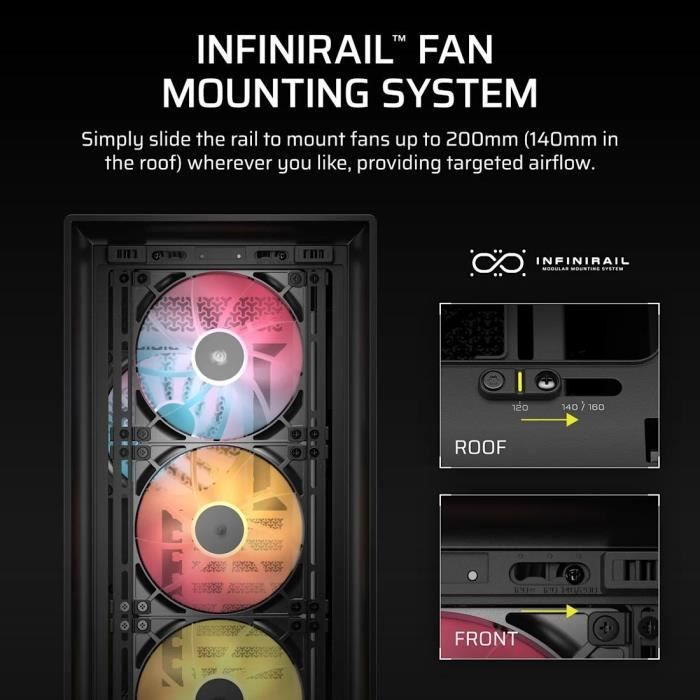 Boitier PC - CORSAIR - FRAME 5000D Mid-Tower Airflow Case - Radiateur jusqu'à 420 mm - Noir