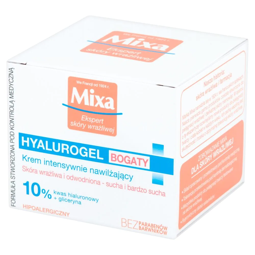 Mixa Hyalurogel Rich Nawilżający krem do twarzy