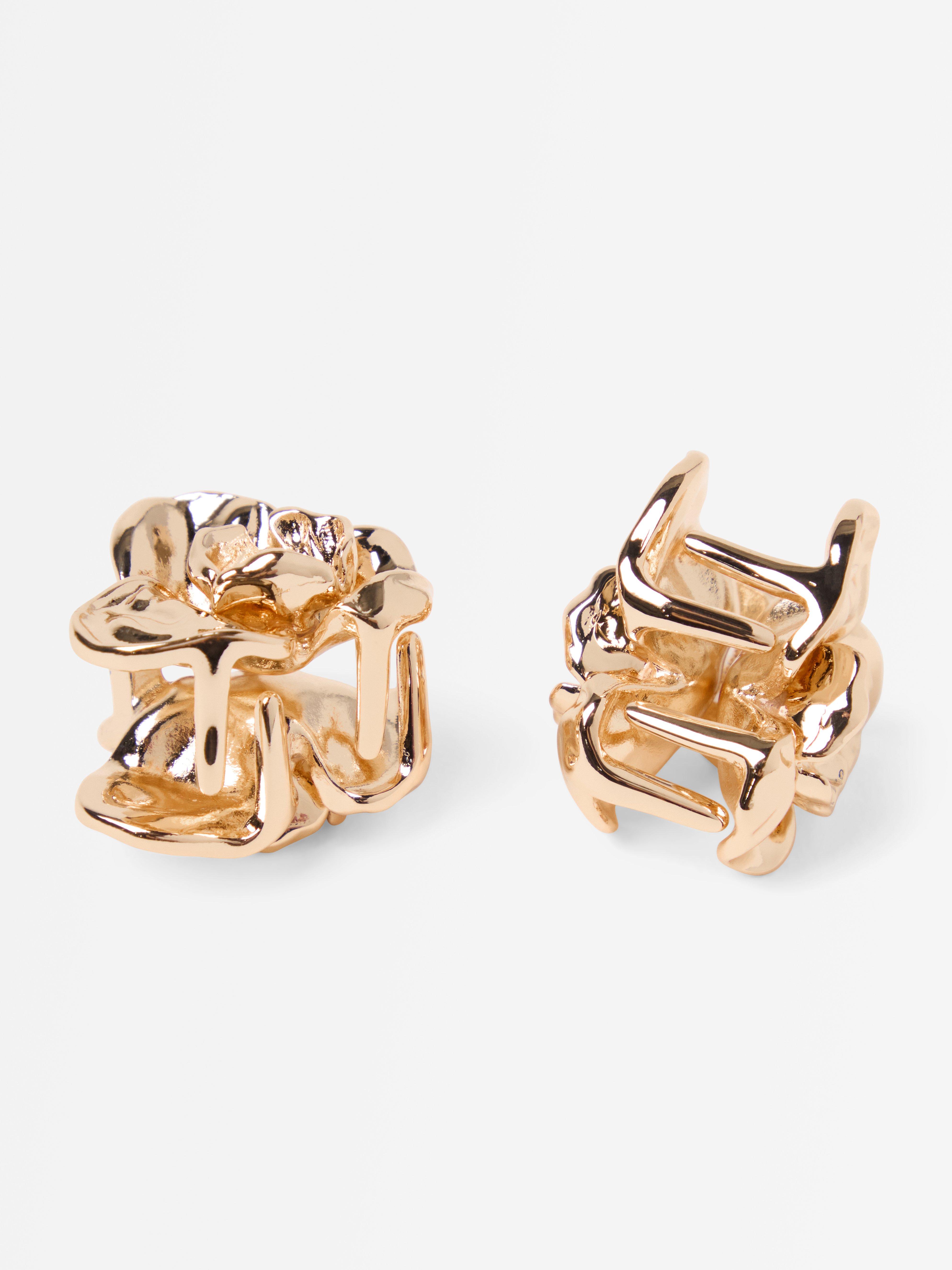 Hårklämmor i metall Gold