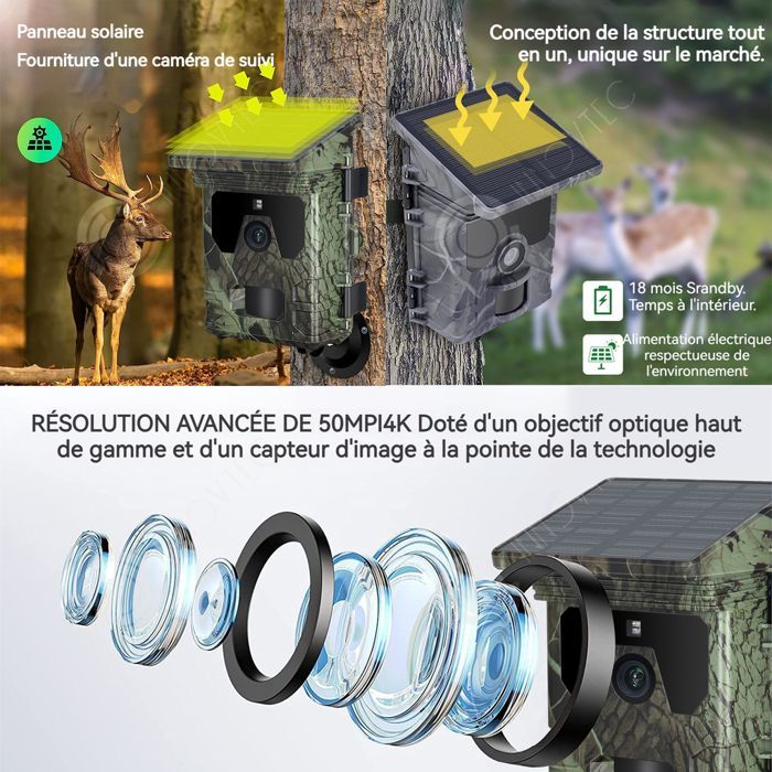 Cámara de vigilancia INN 4G, 5 megapíxeles, 4K HD, fotografía automática, detección de terreno, paneles solares, tiempo de espera ultralargo (18 meses).