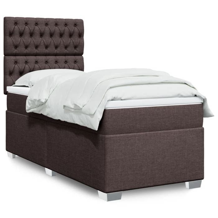 Struttura letto con materasso - Maison Exclusive - 90x200 cm - Marrone scuro - Massimo relax