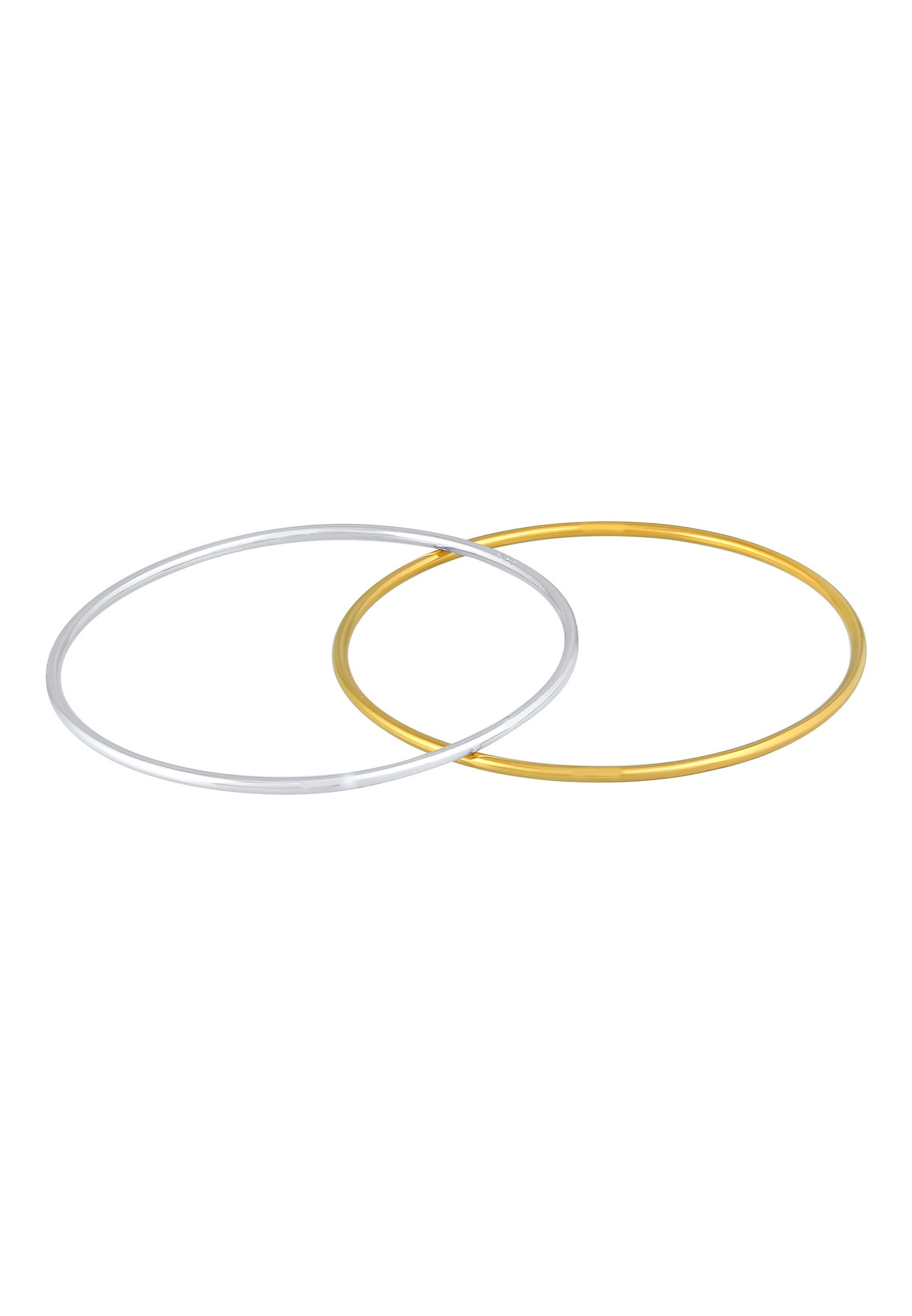 Elli PREMIUM Ensemble de bracelets pour dames - Filigrane de base - Minimal - Bicolore en argent sterling 925 plaqué or