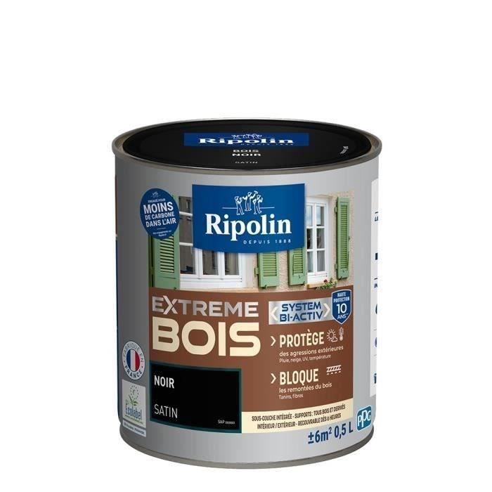 Pintura para madera satinada de alta protección RIPOLIN con una duración de 10 años que protege y realza la belleza de su madera - Negra