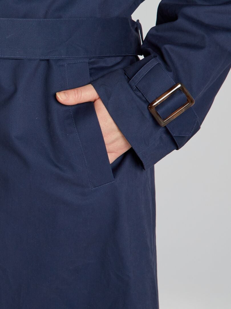 Lange trenchcoat - marineblauw