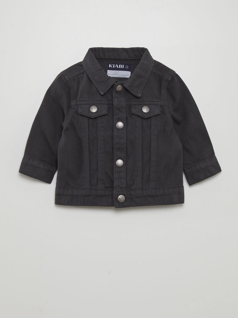 Jaqueta jeans pesada - PRETA
