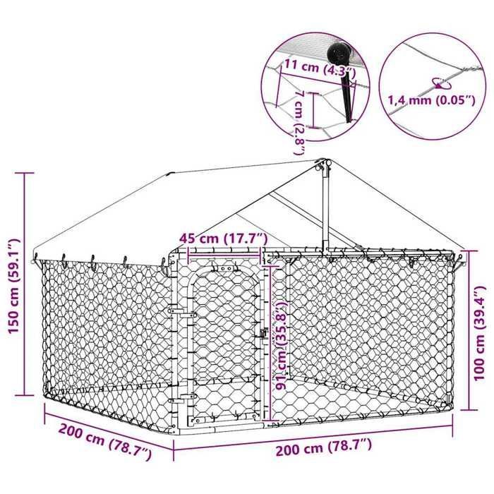 caseta de exterior vidaXL con techo 200x200x150 cm 171498