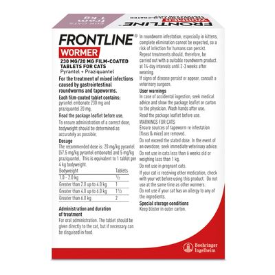 FRONTLINE® Ormekurtabletter til Katte
