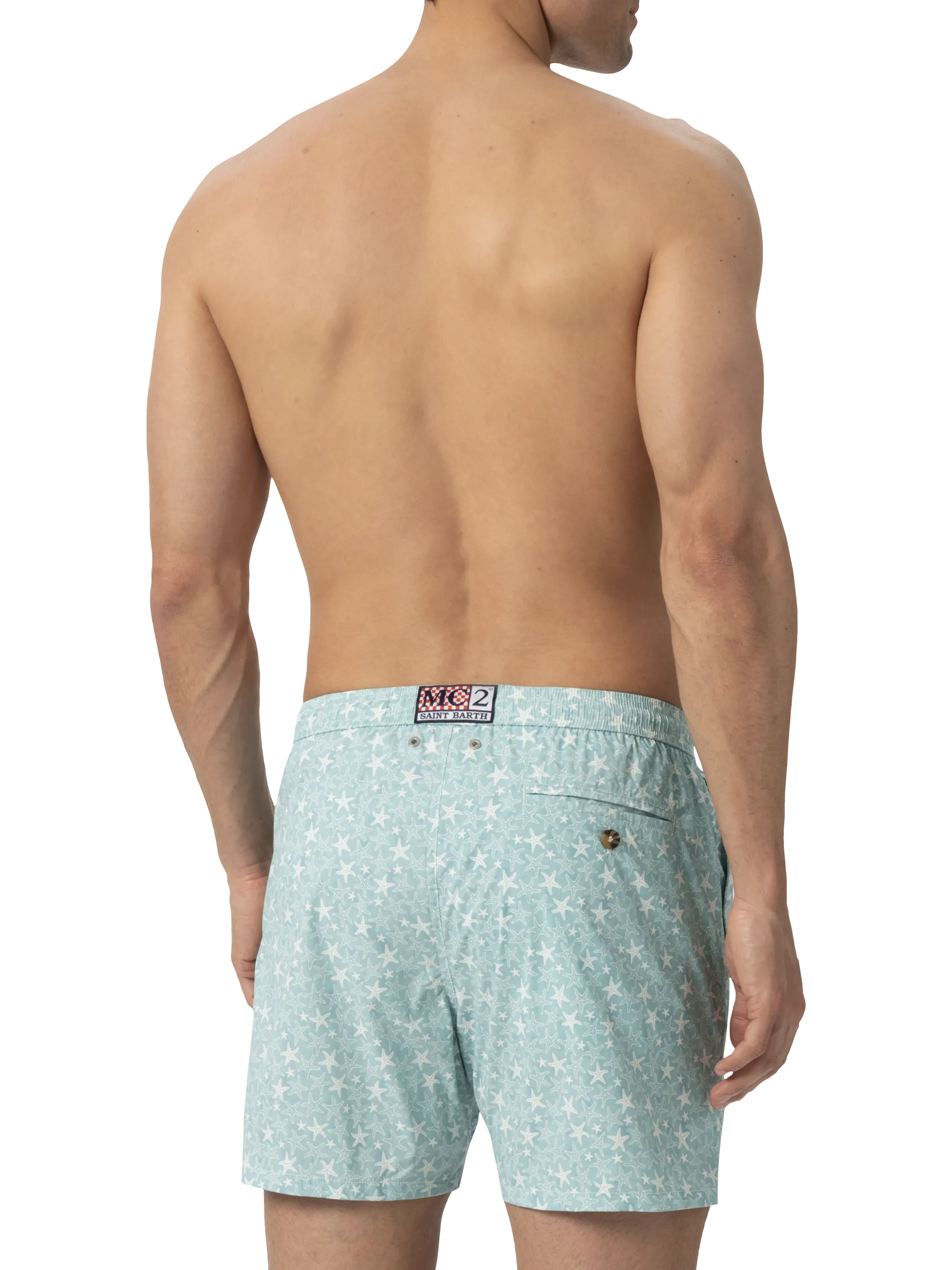 Comfortabel lichtgewicht badpak met tropische schelpenprint