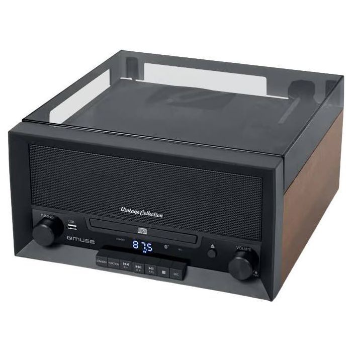 Toca-discos - MUSE - MT-112 MB - Sistema Micro CD - Bluetooth - 3 velocidades (33/45/78)
