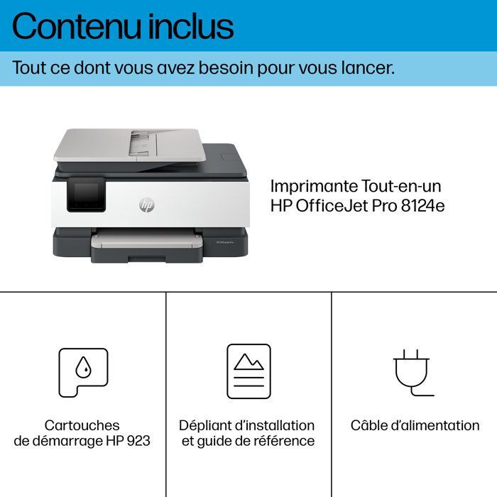 HP OfficeJet Pro 8124e All-in-One Farbtintenstrahldrucker mit 3 Monaten Instant Ink inklusive HP+