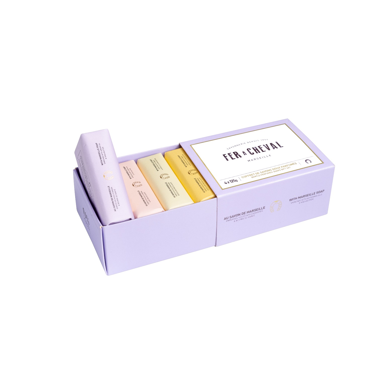 Fer à Cheval Coffret savon doux parfumés 4x125g