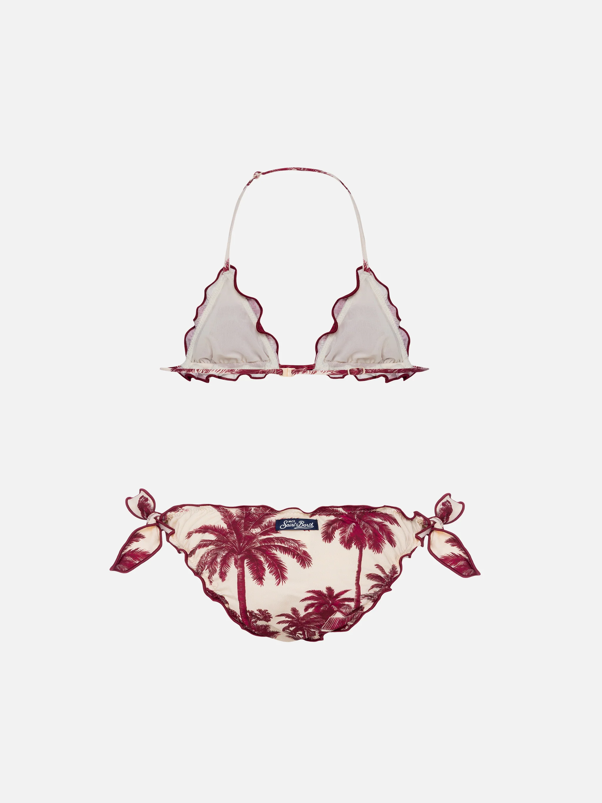 Bikini a triangolo classico Cris con stampa Toile de Jouy | AI CO-CREA