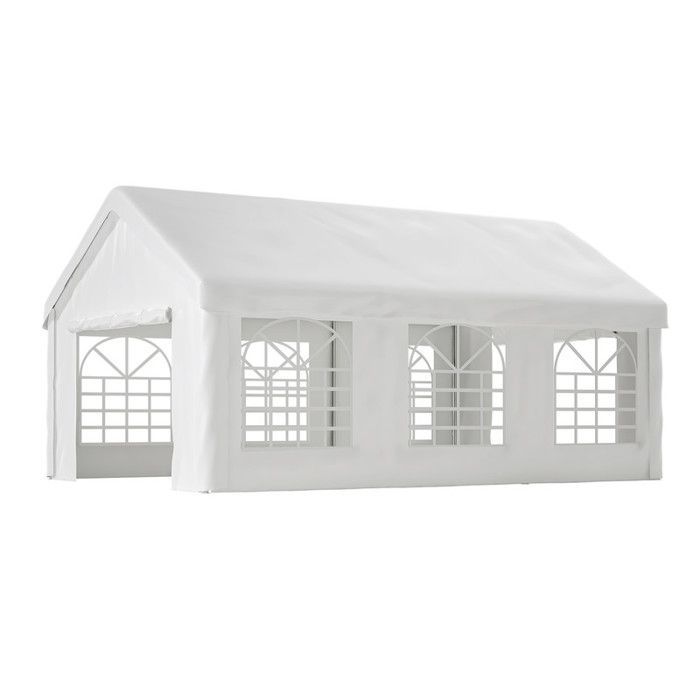 THANADDO Tonnelle 4x6m Tonnelle Pliable de Jardin Imperméable avec 6 Parois et Chapiteau Pliable pour Réception, Blanc