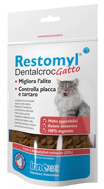 INNOVET Restomyl Dentalcroc 60 g para mejorar el aliento de los gatos
