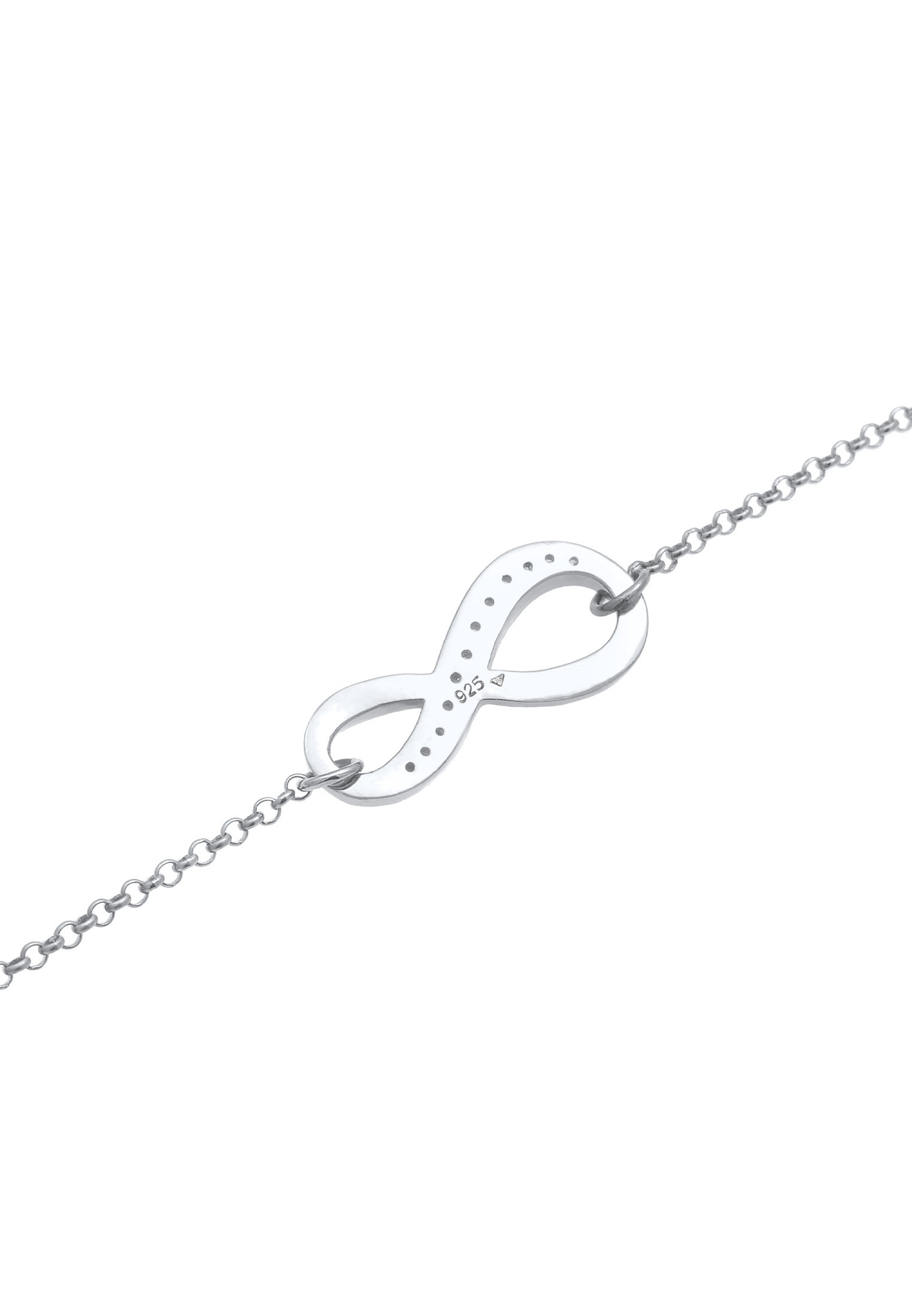 Elli Femmes Symbole d'infini avec Cristaux de Zirconium en Argent Sterling 925