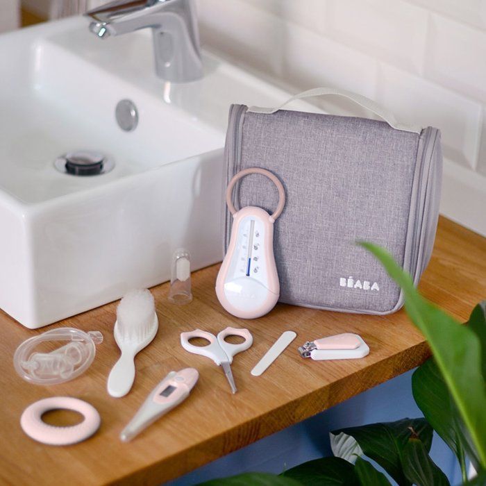 Trousse de toilette - BEABA - 10 accessoires - Vieux rose