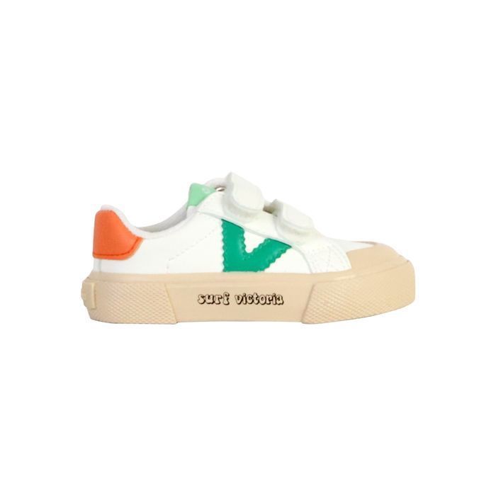 Zapatillas infantiles - VICTORIA - Efecto piel - Verde - Velcro - Comodidad excepcional