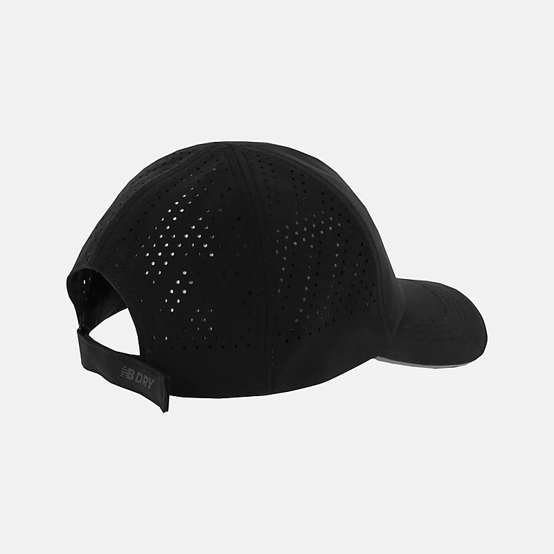 Unisex Laser Performance Run Hat 6 Panel - Zwart