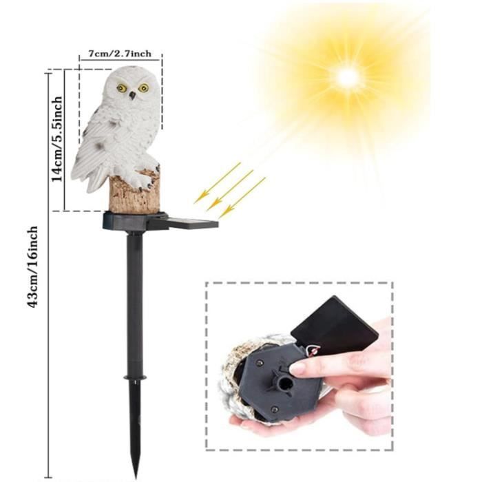 Gartenleuchte – Solarbetrieben – Realistische Eule – Wasserdicht – Braun