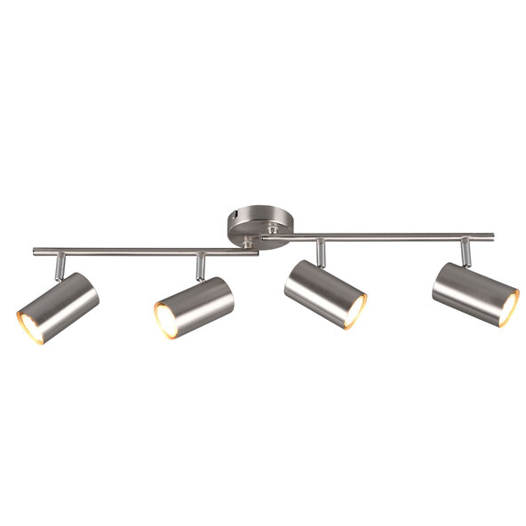 Deckenstrahler Robert, 4er-Spot, nickel matt/chrom