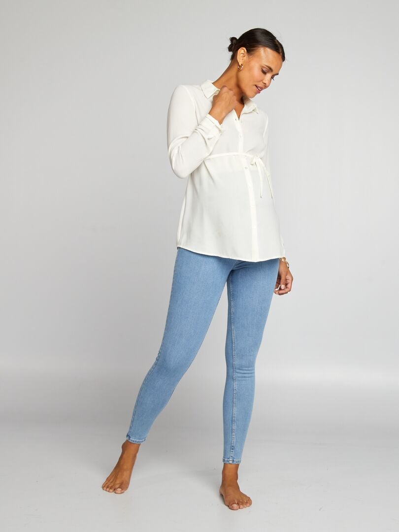 Calça jeans de maternidade superelástica - azul