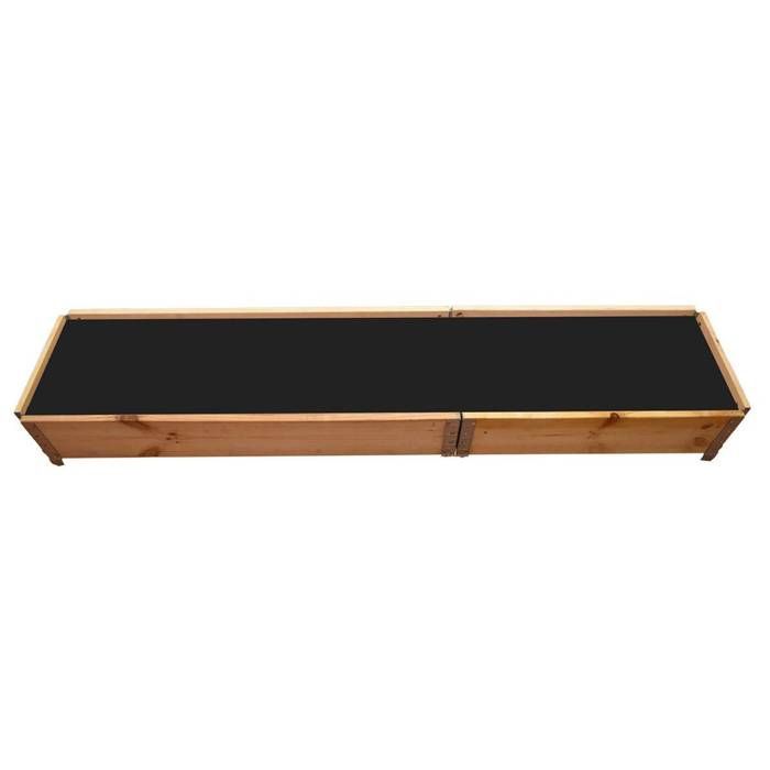 Huerto elevado de madera natural de 2000 x 400 mm.