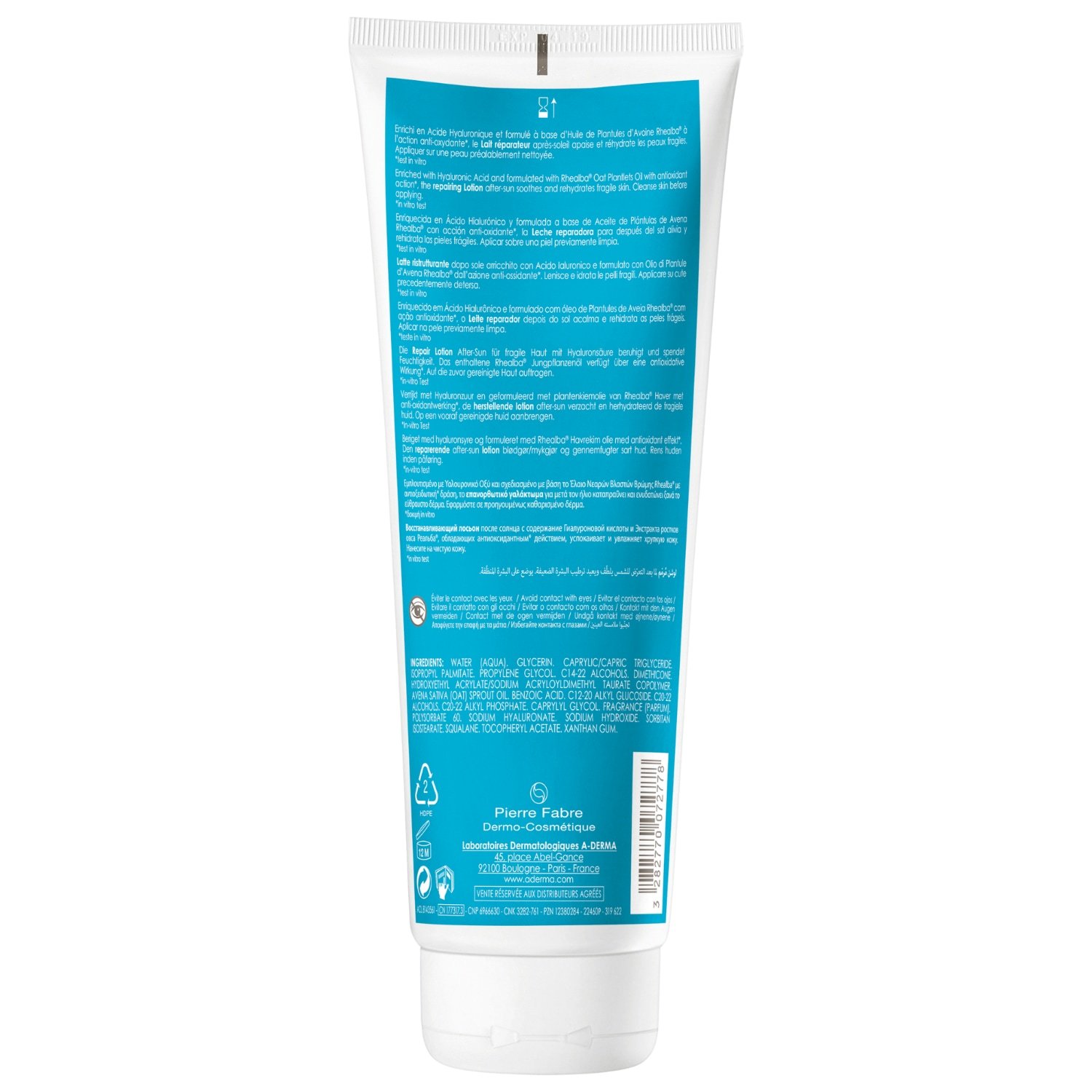 A-DERMA Aftersun Body Protect AH Regeneračné mlieko - 250 ml