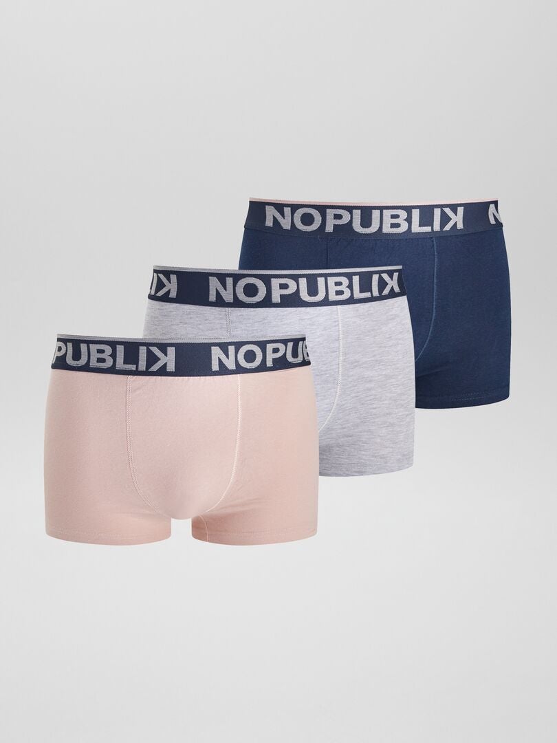 Set van 3 'No Publik' boxershorts - ROZE