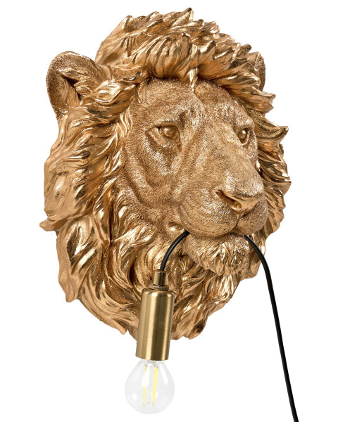 Lampa ścienna Lew SIMBA Złoty