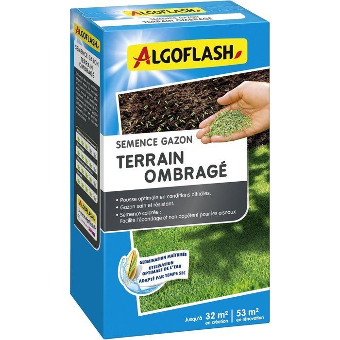Semences gazon - ALGOFLASH - Terrain ombragé - 800 g