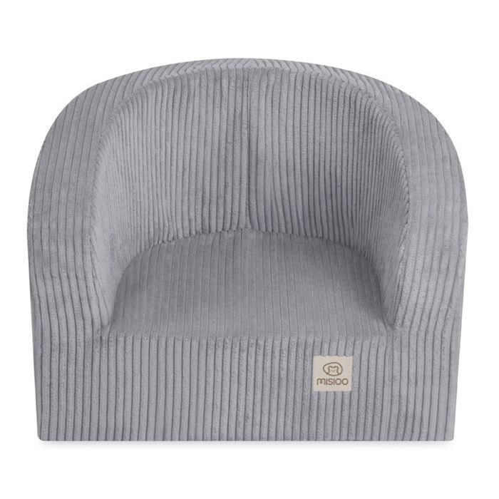 MISIOO Baby/Child Foam Armchair for Nursery, Corduroy Grey, 53x40 cm