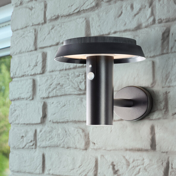 Lampă de perete solară LED Alvero cu detector de mișcare