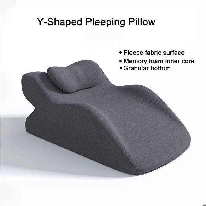 Almohada ergonómica de espuma viscoelástica con soporte para la columna vertebral, perfecta para leer (gris oscuro)