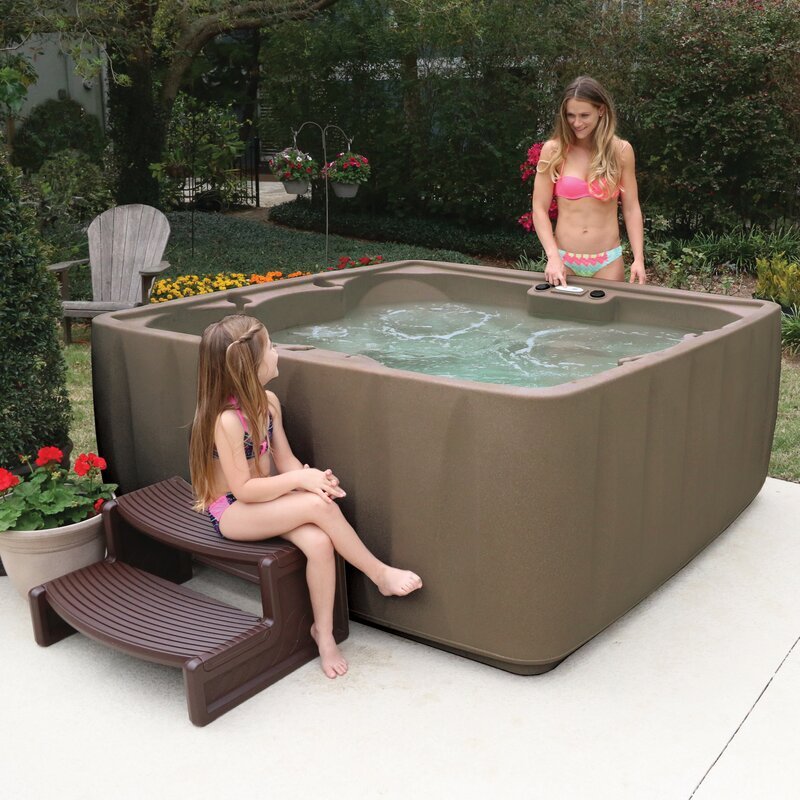 Aquarest Spas, mit Jacuzzi®-Pumpen, 6-Personen-Whirlpool mit 29 Düsen, quadratisch, anschlussfertig, inklusive Ozonator