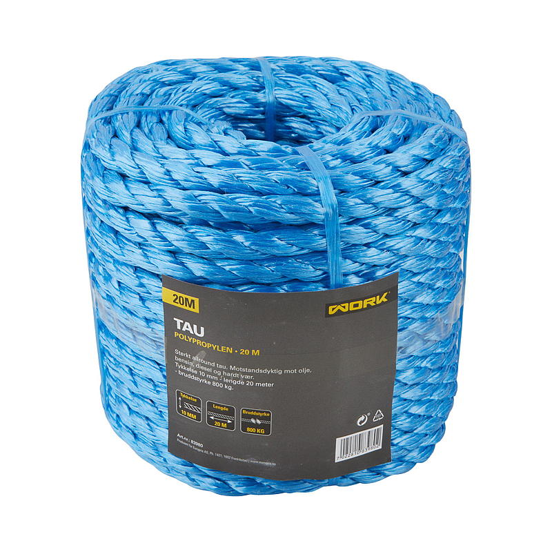 Arbejdsreb 10 mm 20 m, pp blå