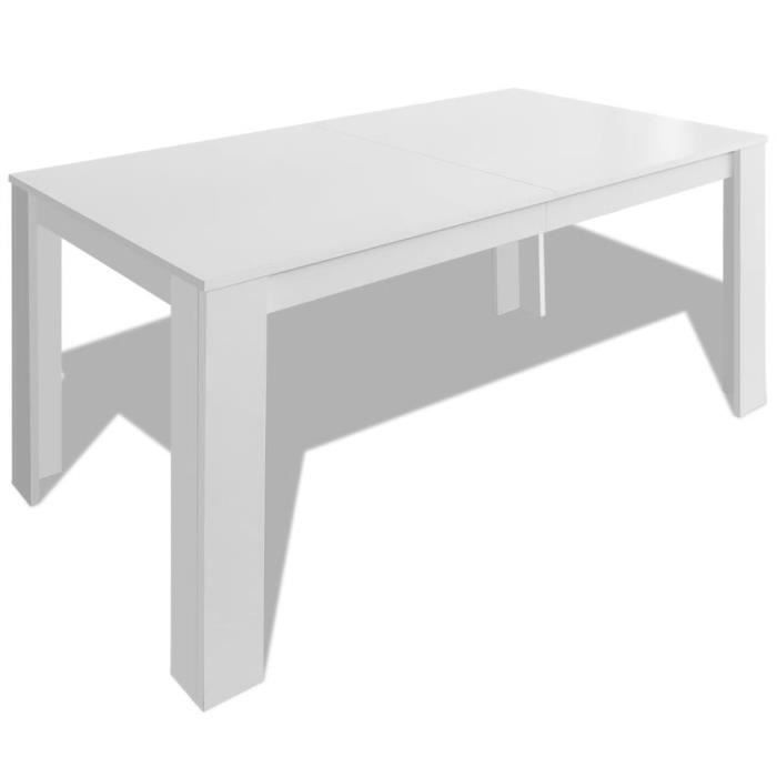 Mesa de comedor - Profesional - 140 x 80 cm - Blanca - Rectangular - 6 plazas